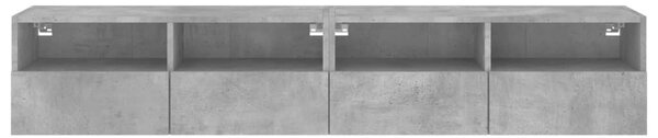 2 db betonszürke szerelt fa fali TV-szekrény 80 x 30 x 30 cm