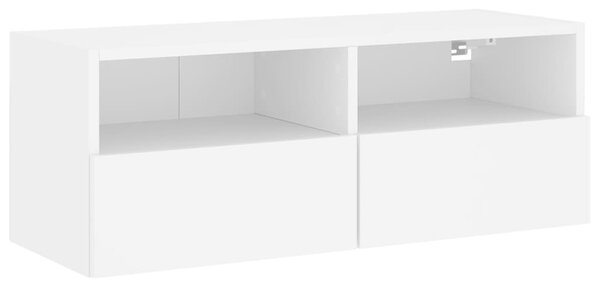 Fehér szerelt fa fali TV-szekrény 80 x 30 x 30 cm