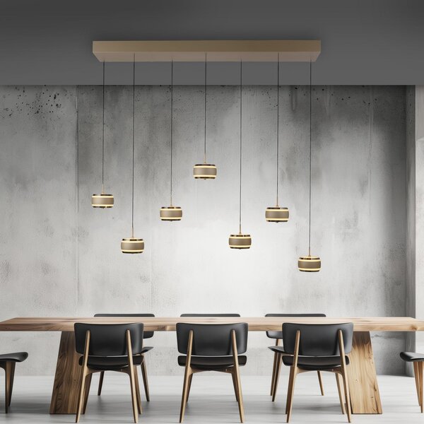 Függőlámpa PURE, Falling Rings, dimmable, Bronz / Öreg Sárgaréz, Nappali, Fém, Modern