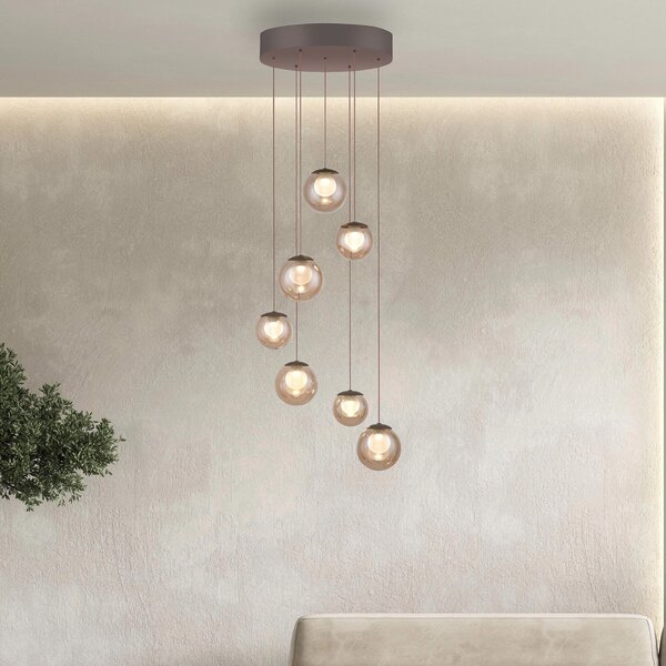 Függőlámpa PURE, Popup, dimmable, Bronz / Öreg Sárgaréz, Nappali, Üveg