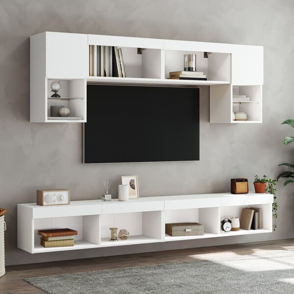 Fehér TV-szekrény LED-világítással 100 x 30 x 30 cm