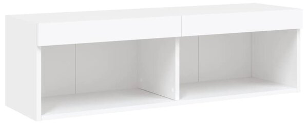 Fehér TV-szekrény LED-világítással 100 x 30 x 30 cm