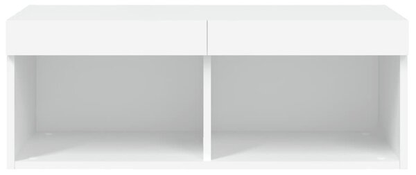 Fehér TV-szekrény LED-világítással 80 x 30 x 30 cm