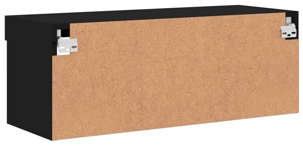 Fekete TV-szekrény LED-világítással 80 x 30 x 30 cm
