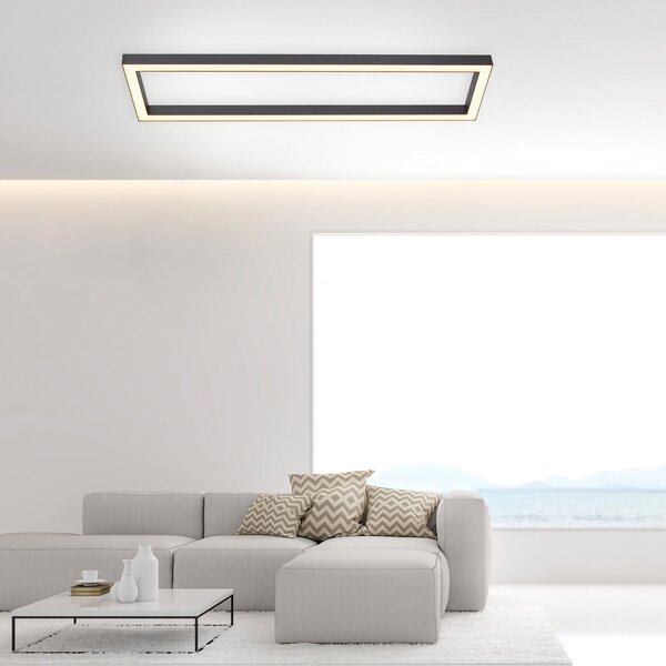 Mennyezeti Lámpa PURE, PURE Lines Square, dimmable, Fekete, Nappali, Fém, Modern