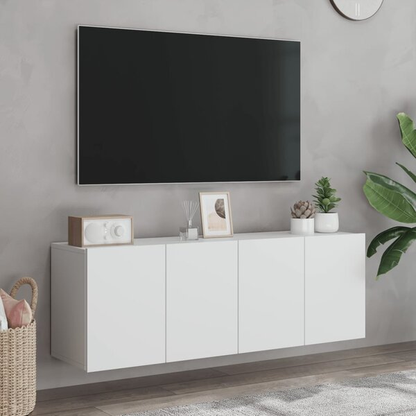 2 db fehér falra szerelhető TV-szekrény 60 x 30 x 41 cm