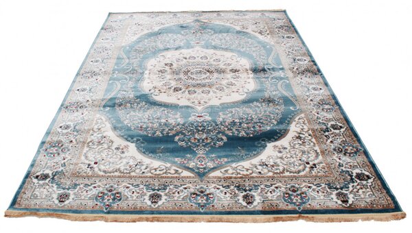 Gépi perzsa szőnyeg kék Isfahan 200x300 klasszikus nappali szőnyeg