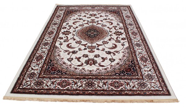 Gépi perzsa szőnyeg bézs Isfahan 200x300 klasszikus nappali szőnyeg
