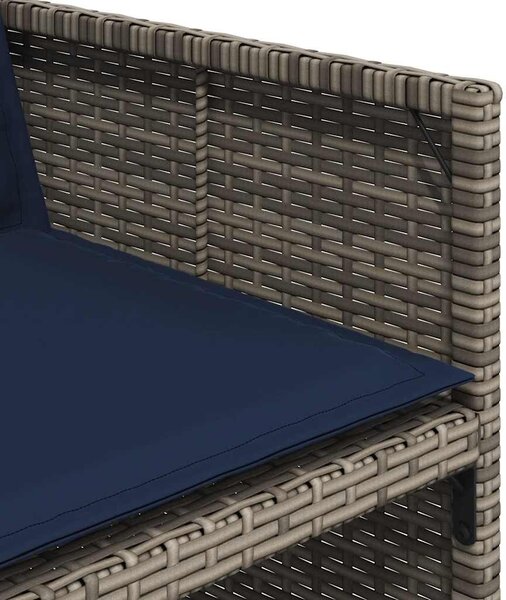 VidaXL 15 db szürke polyrattan kerti étkezőgarnitúra párnákkal