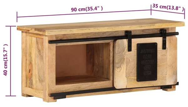 Tömör mangófa TV-szekrény 90 x 35 x 40 cm