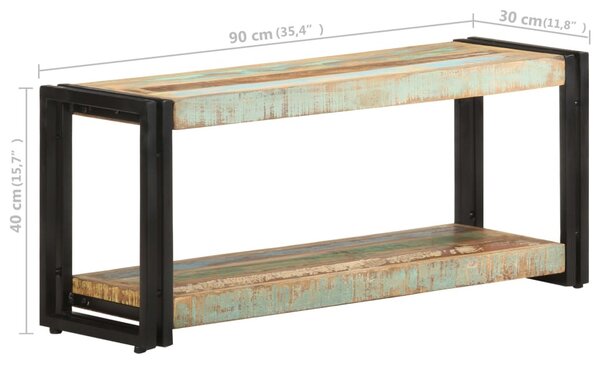 Tömör újrahasznosított fa TV-szekrény 90 x 30 x 40 cm