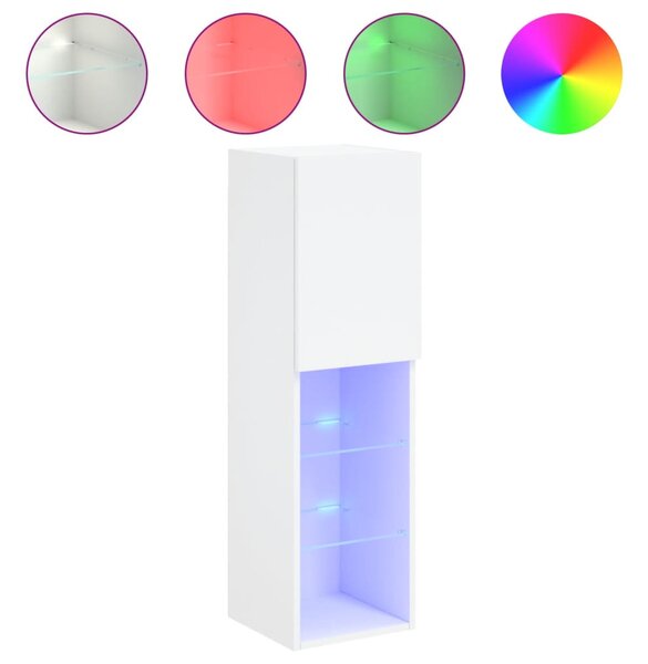 2 db fehér TV-szekrény LED-világítással 30,5 x 30 x 102 cm