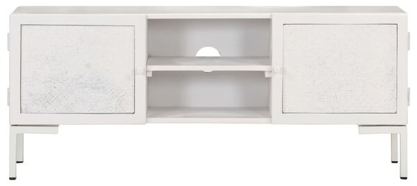 Fehér tömör mangófa TV-szekrény 115 x 30 x 46 cm