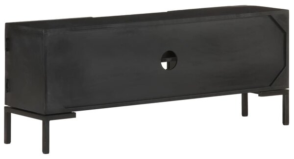 Fekete tömör mangófa TV-szekrény 115 x 30 x 46 cm