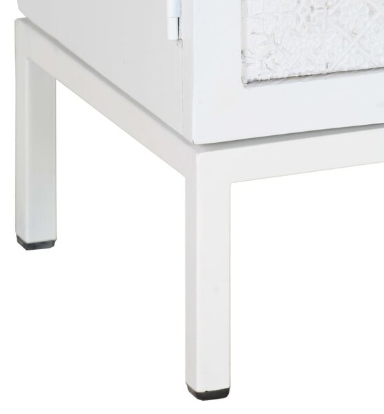 Fehér tömör mangófa TV-szekrény 115 x 30 x 46 cm