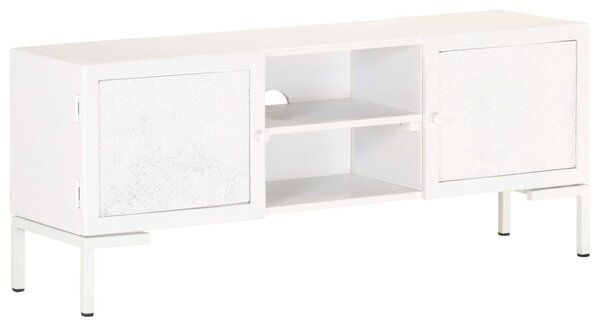 Fehér tömör mangófa TV-szekrény 115 x 30 x 46 cm