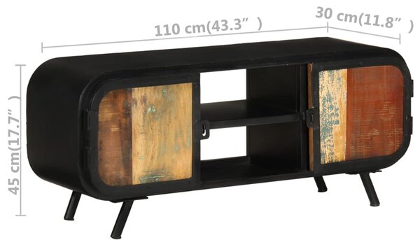 Tömör újrahasznosított fa TV-szekrény 110 x 30 x 45 cm