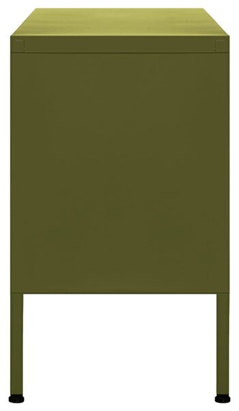 Olívazöld acél TV-szekrény 105 x 35 x 50 cm