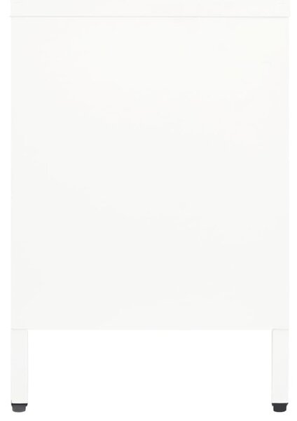 Fehér acél és üveg TV-szekrény 105x35x52 cm