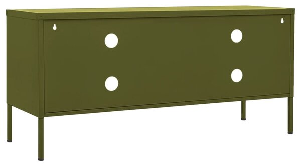 Olívazöld acél TV-szekrény 105 x 35 x 50 cm