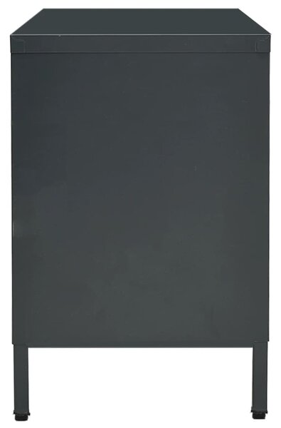 Antracitszürke acél és üveg TV-szekrény 105 x 35 x 52 cm