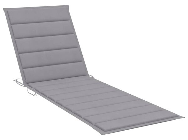 VidaXL Akácfa Napozóágy - 200cm - Szürke Párnával