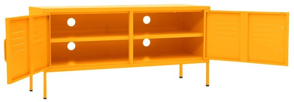 Mustársárga acél TV-szekrény 105 x 35 x 50 cm