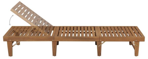 VidaXL Akácfa Napozóágy - 200cm - Szürke Párnával