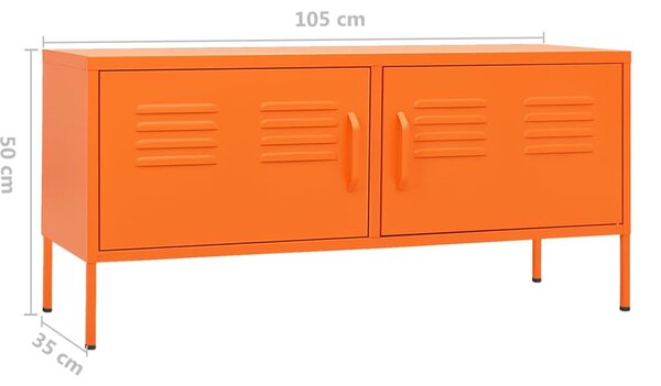Narancssárga acél TV-szekrény 105 x 35 x 50 cm