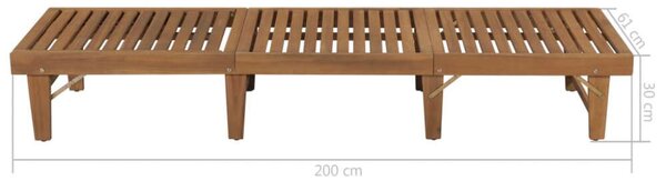 VidaXL Akácfa Napozóágy - Összecsukható - 200cm