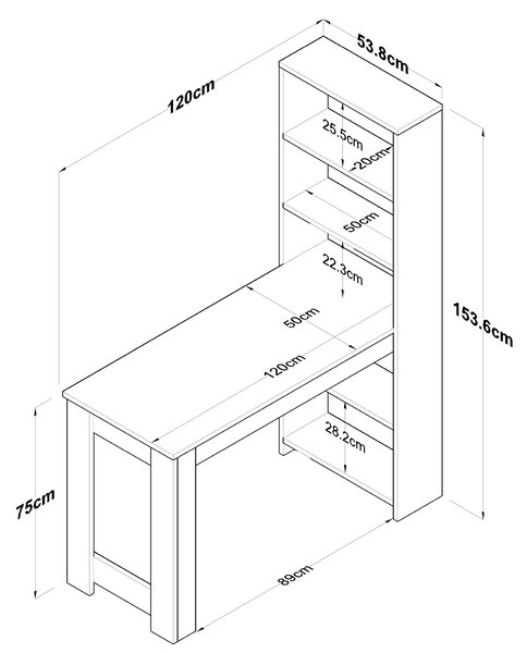 Étkezőasztal (4 fő részére) Jared 102 (dió + fehér)