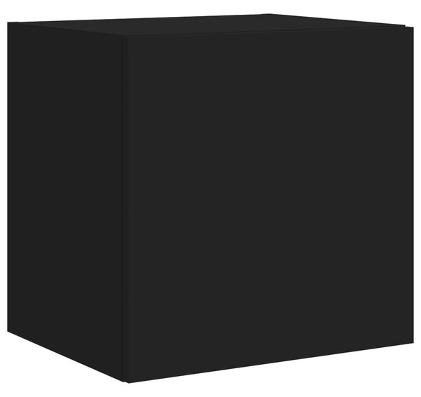 Fekete fali TV-szekrény LED-világítással 40,5x35x40 cm