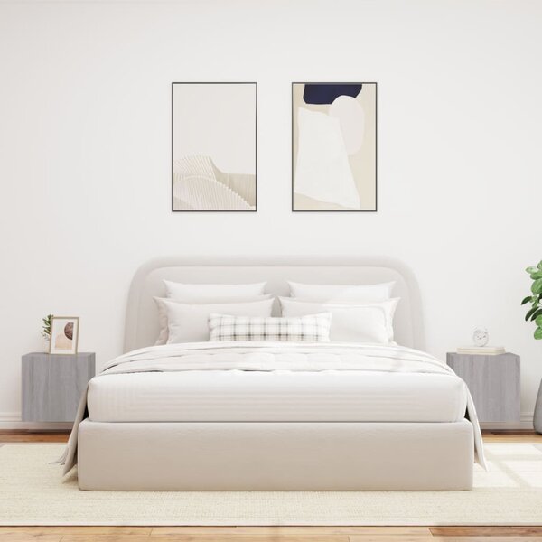 2 db szürke sonoma fali TV-szekrény LED-ekkel 40,5x35x40 cm