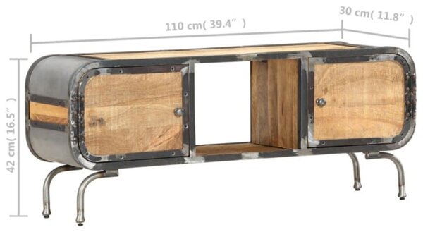 Tömör mangófa TV-szekrény 110 x 30 x 42 cm