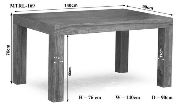 CUBUS DAKOTA rózsafa étkezőasztal 180x90cm, masszív paliszander