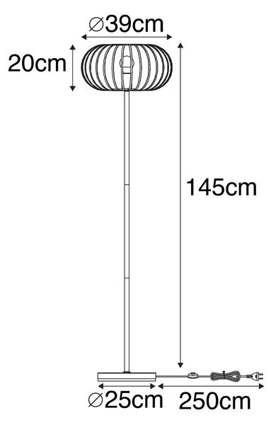 Design állólámpa rozsdabarna - Johanna
