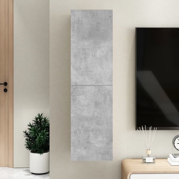 Betonszürke szerelt fa TV-szekrény 30,5 x 30 x 110 cm