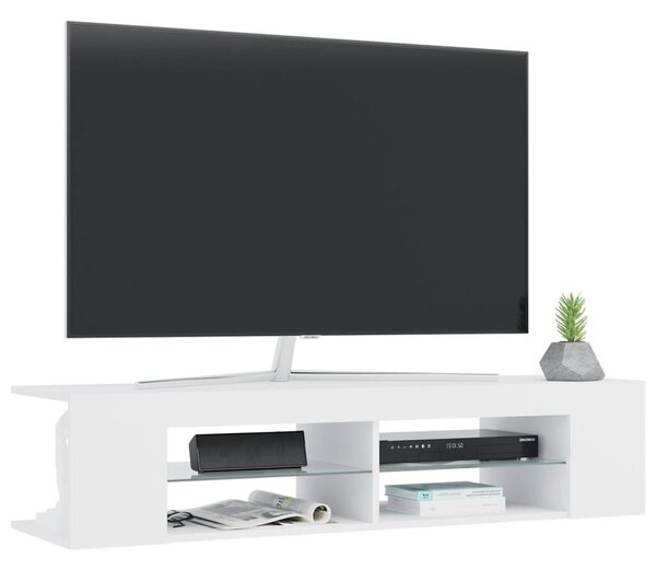 Fehér TV-szekrény LED-lámpákkal 135 x 39 x 30 cm
