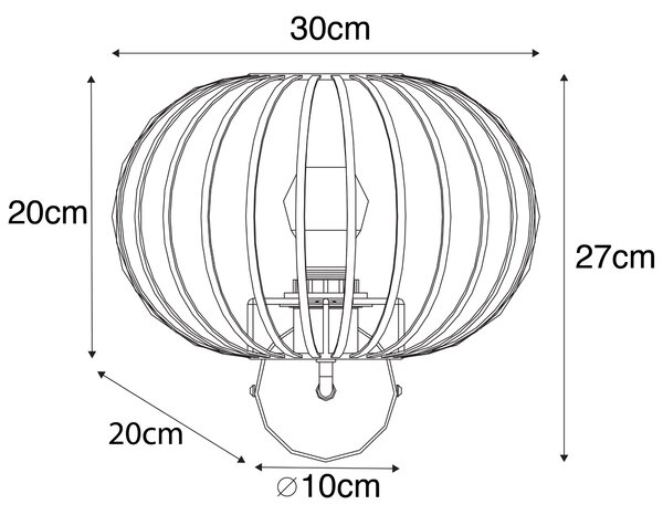 Design fali lámpa rozsdabarna 30 cm - Johanna