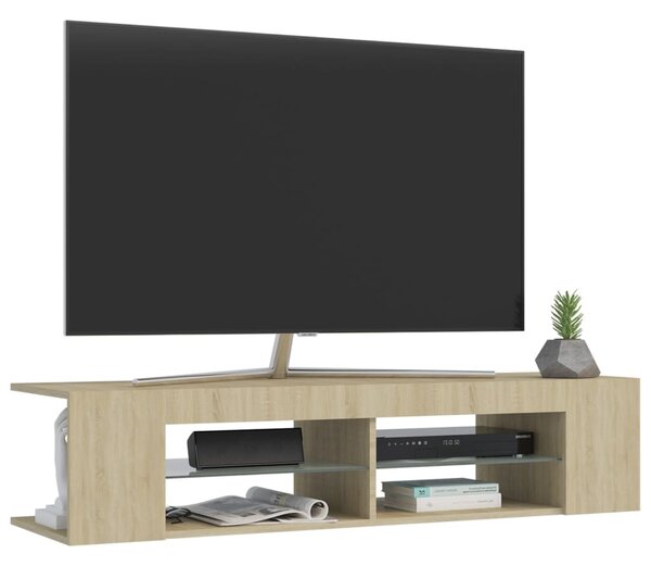 Sonoma tölgy színű TV-szekrény LED-lámpákkal 135 x 39 x 30 cm
