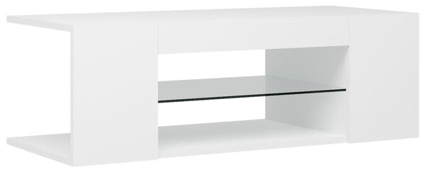 Fehér TV-szekrény LED-lámpákkal 90 x 39 x 30 cm