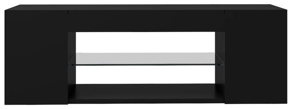 Fekete TV-szekrény LED lámpákkal 90 x 39 x 30 cm