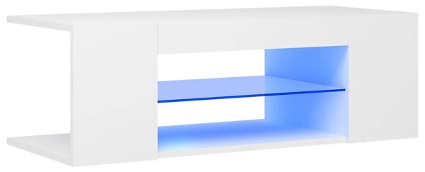 Fehér TV-szekrény LED-lámpákkal 90 x 39 x 30 cm