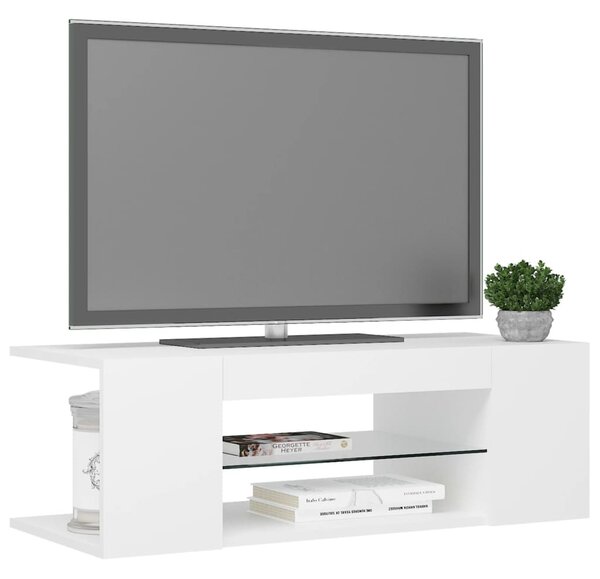 Fehér TV-szekrény LED-lámpákkal 90 x 39 x 30 cm