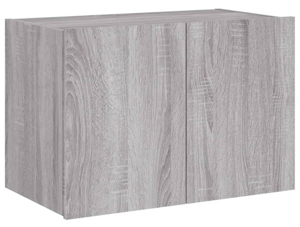 Szürke sonoma színű fali TV-szekrény LED-ekkel 60x35x41 cm