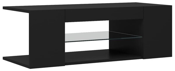 Fekete TV-szekrény LED lámpákkal 90 x 39 x 30 cm