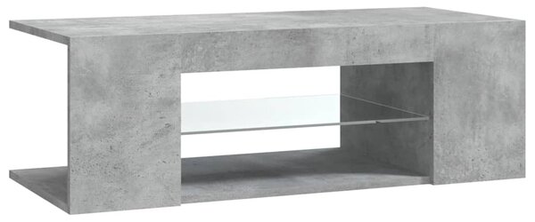 Betonszürke TV-szekrény LED lámpákkal 90 x 39 x 30 cm