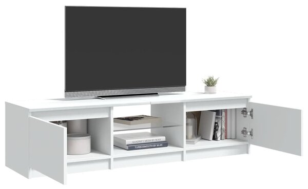 Fehér TV-szekrény LED lámpákkal 140 x 40 x 36 cm