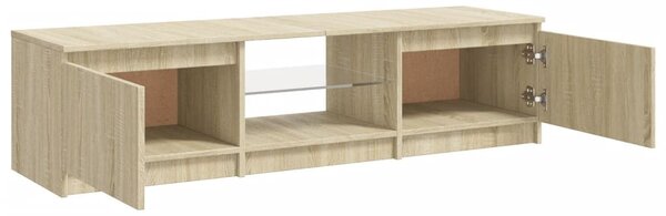 Sonoma tölgy színű TV-szekrény LED lámpákkal 140x40x36 cm