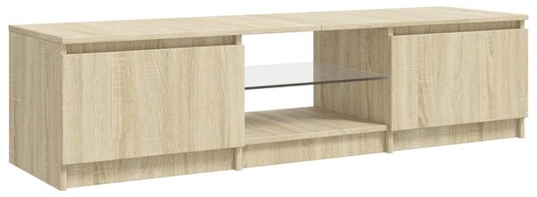 Sonoma tölgy színű TV-szekrény LED lámpákkal 140x40x36 cm
